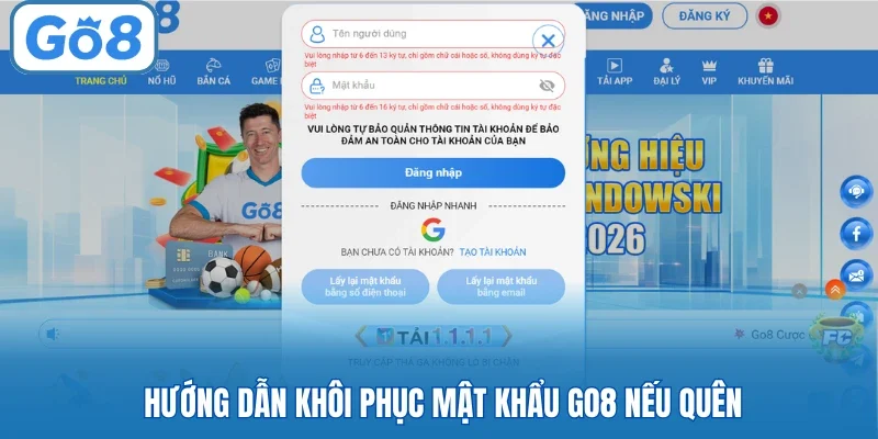 Hướng dẫn khôi phục mật khẩu GO8 nếu quên